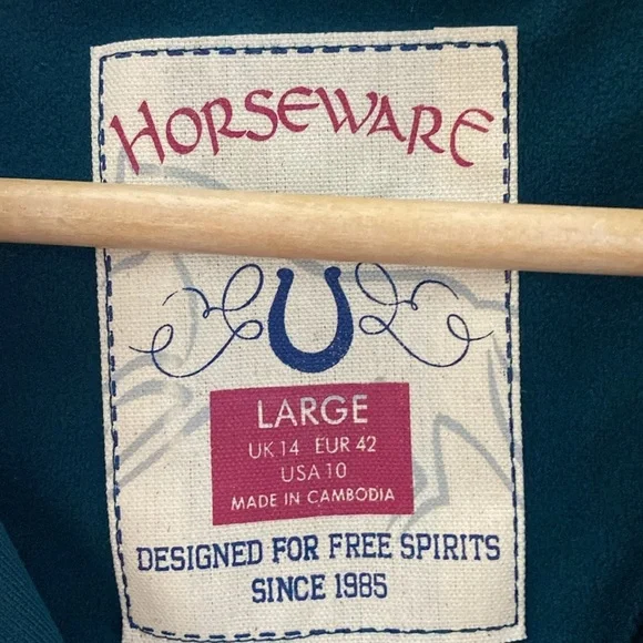 Horseware Ireland Fiona Half Zip Fleece Storm Green Women’s Size Large - Picture 8 of 16